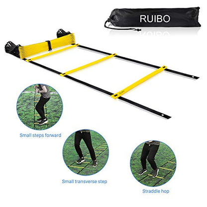 Agility Ladder Speed Training Equipment/Speed Ladders for Football, Soccer & Other Sports - 20 Feet Length 12 Adjustable Rungs