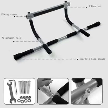 Heavy Duty Pull Up Bar for Doorway–No Screws, Multiple Grip Chin Up Bar for Home Gym Multi-Function for Push-Ups,Sit-Ups