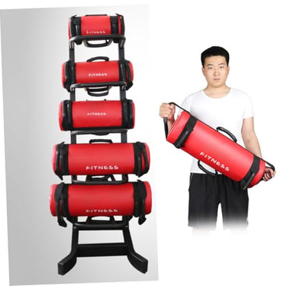 Heavy Duty Workout Sandbag 5kg, Red Leather Training Bag for Cross-Training