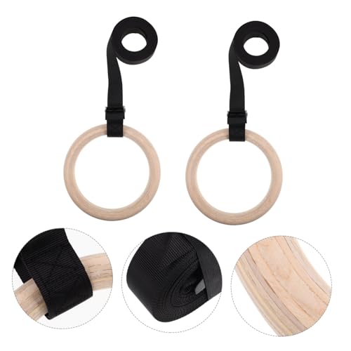 Toddmomy Gymnastic Rings with Adjustable Straps Non Slip Suspension Workout Rings for Full Body Training Durable Reliable Fitness for Home Gym Exercise