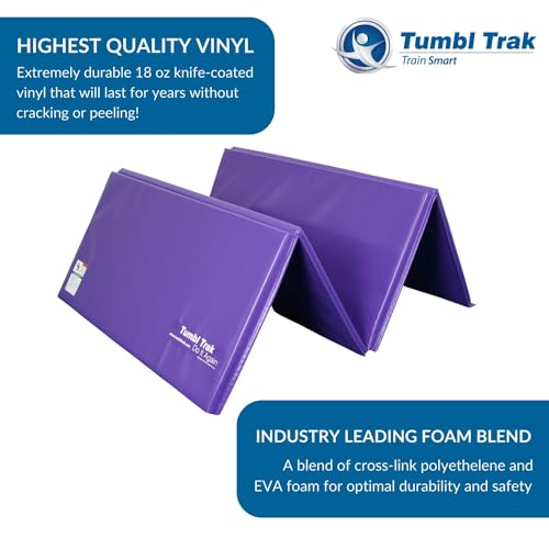 Tumbl Trak Gymnastics Folding Tumbling Panel Mat - color: Purple, size: 4'x8'x1.38"