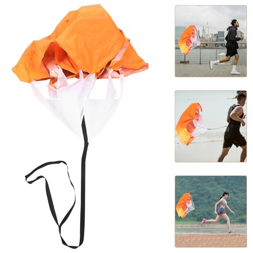 FOMIYES Running Resistance Parachute with Silver-Coated Orange Canopy, Portable Speed Training Equipment for Adult Sprint and Explosive Power Conditioning