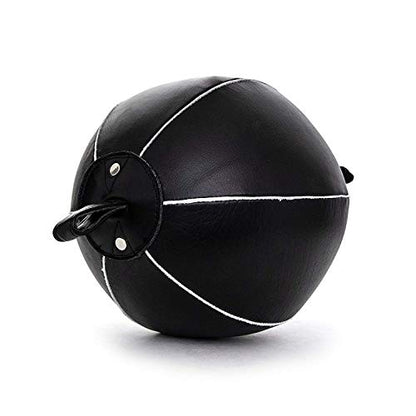 Genuine Leather Double End Boxing Punching Bag - Speed Striking & Dodge Training Ball for MMA, Muay Thai, Boxing, Gym Workout - Includes Cords & Hooks for Easy Setup