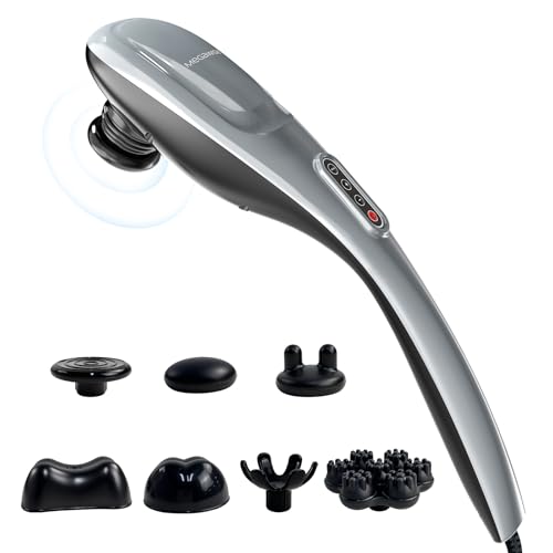 MEGAWISE Handheld Deep Tissue Neck Back Massager for Shoulders, Waist, Legs, 3600 RPM Powerful Motor Electric Neck Massager with 5 Nodes & 5 Speeds, A Little Heavy