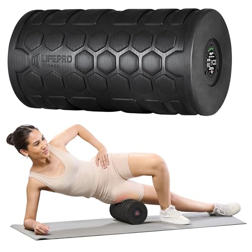 LifePro Surger Vibrating Foam Roller — Electric 4-Speed Deep Tissue Massager with Built-in Timer — Full Body Massage and Comfort for Back, Legs or Lats - size: Large