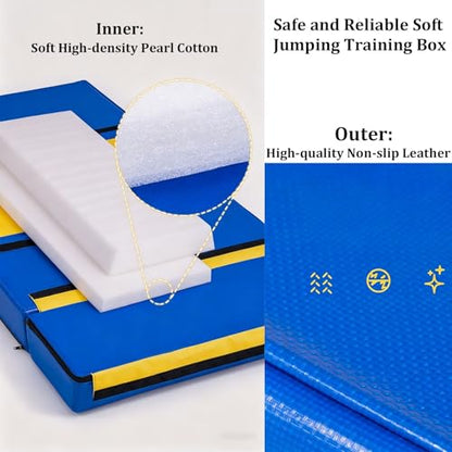 4-in-1 Foam Plyometric Jump Box, Foam Plyometric Jump Boxes, Soft Foam Vaulting Box for Kindergarten Gymnastics Kids, Agility Training Gymnastics Training, Multicolor - size: 80x50x60cm