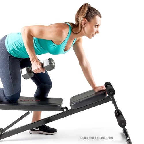 Marcy Multi-Position Adjustable Utility Bench for Home Gym Weightlifting and Strength Training - color: Black/Red