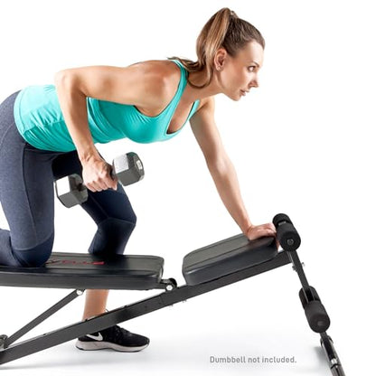 Marcy Multi-Position Adjustable Utility Bench for Home Gym Weightlifting and Strength Training - color: Black/Red