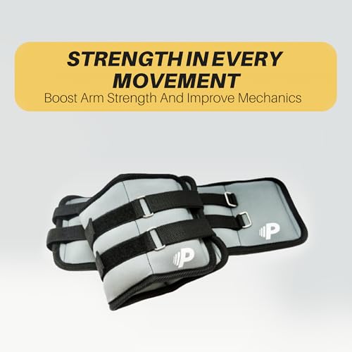 Premier Pitching Wrist Weight Set | Adjustable Neoprene Weighted Hand Weights | Strength Training Fitness Workout, Running, Lifting | Hook and Loop Fastener - Black