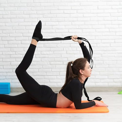 Stretching Strap Yoga Strap Physical Therapy for Home Workout, Exercise, Pilates and Gymnastics, 10 Loops Non-Elastic Stretch Bands with Aesthetic Packaging for Women Men