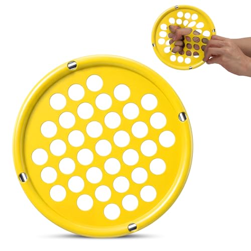 Finger Exerciser, Hand Exercise Webs for Physical Therapy, Hand Grip Strengthener, Grip Strength Trainer, Portable Size, Latex Free, 7" Diameter - color: Yellow-light