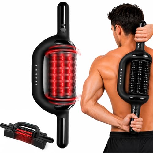 Electric Roller Massager with Red Light, Rechargeable 4000mAh 6-Speed Rolling Body Roller for Lymphatic Massage, Muscle Recovery, Cellulite & Lipedema Massage for Legs, Arms, Back, Feet