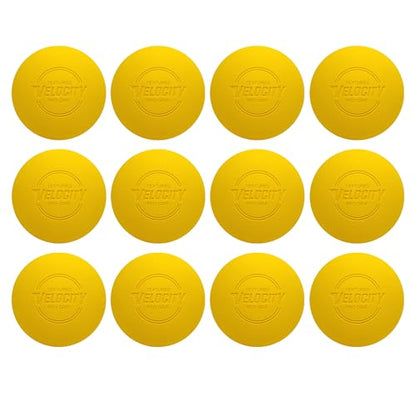 Velocity Pro Grip Lacrosse Balls - 6, 12, 18, 60 and 120 Packs - Certified for Youth, Club, High School, CLA, and College Game Play - color: Yellow, size: 12 Balls