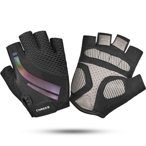 Kids Cycling Gloves for Boys Girls Half Finger Breathable Non-Slip Bike Gloves with Padded for Balance Bike Mountain BMX Scooter Outdoor Sports - color: Black, size: Small