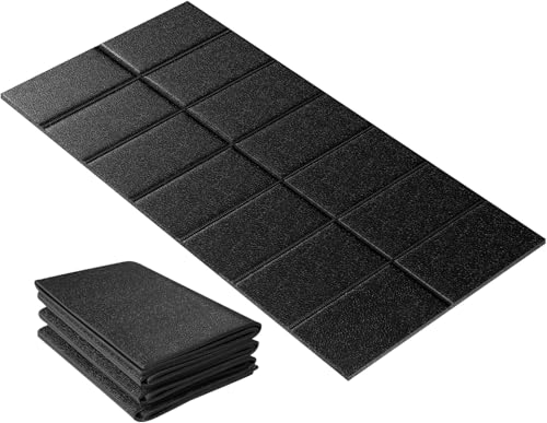 Foldable Walking Pad Mat, High-Density PVC Treadmill Mat for Hardwood Floors & Carpet, 55.1" x 23.6" Space-Saving Exercise Equipment Mat for Under Desk Bike, Elliptical & Home Gym,Onyx Black