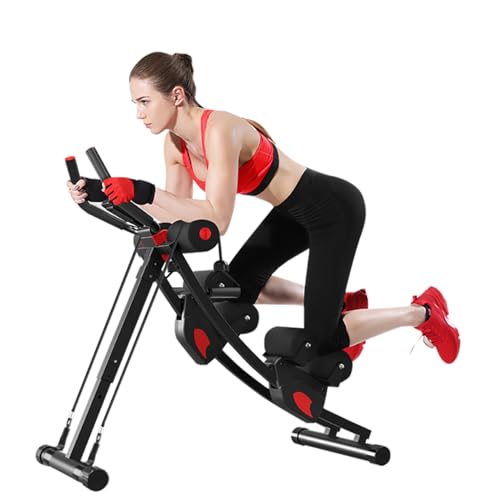 ab machine, ab workout equipment for home gym, Height Adjustable ab trainer, foldable fitness equipment. - style: ab machine with resistance bands