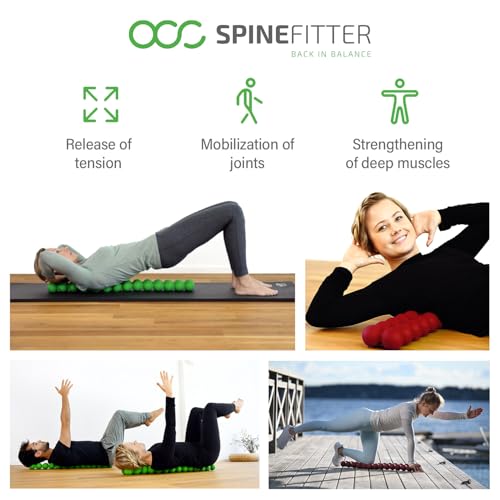 SPINEFITTER by SISSEL Green | Massager for Back & Balance | Back Trainer relieves Tension and blockages Ideal for Pilates and Yoga | to Relax The Spine | for Home & Practice - color: Green