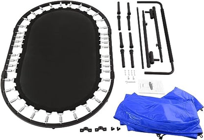 Kids Trampoline Mini Rebounder with Adjustable Handle Foldable Trampoline for 2 Kids Toddler Indoor Outdoor Play Fitness Exercise Workout Max Load 220 lbs
