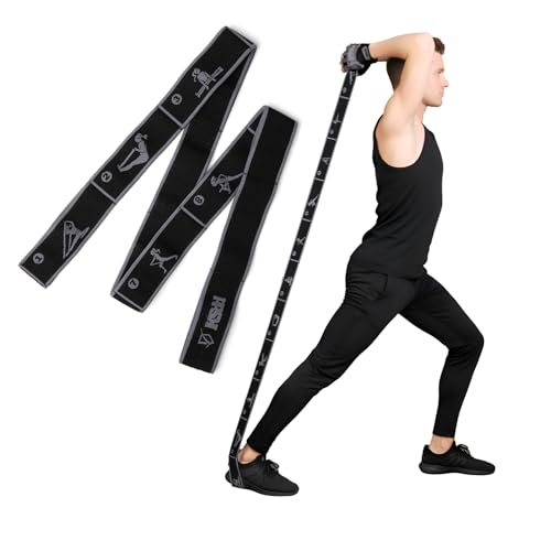 Elastic Yoga Strap with 11 Loops – Premium Stretch Band for Flexibility, Physical Therapy, Pilates, Leg & Full-Body Exercises – Non-Slip Fabric Resistance Band for Mobility & Strength Training