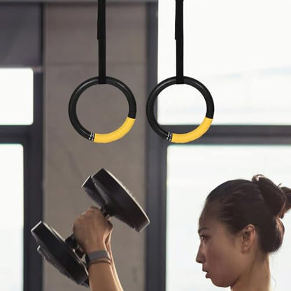 Gymnastic Rings Heavy Duty Adjustable Pull up Rings with 0.5m Large Round Handles for Home Gym Fitness Workout Calisthenics Training