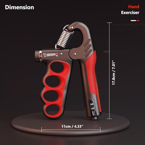 Grip Strength Trainer Forearm Strengthener, 11-221 lbs Adjustable Resistance, Automatic Counting, Ergonomic Design, Ideal Device for Grip Strengthening, Arthritis Relief, Hand Physical Therapy & Rehab