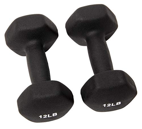BalanceFrom Set of 2 Neoprene Coated Non-Slip Grip Dumbbell Weights - style: 12 lbs, Set of 2
