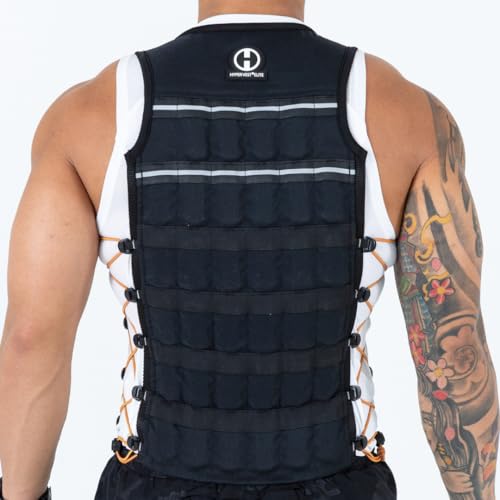 Hyperwear HyperVest ELITE Adjustable Weighted Vest for Women and Men — Thin Steel Weights, Stretch CORDURA Fabric — Weight Vest for Walking, Running, Strength Training - size: X-Large 10 Pounds Black