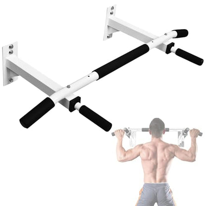 Yes4All Pull Up Bar Wall Mounted - Multifunctional Wall Mounted Pull Up Bar for Home Gym Workout Strength Training Equipment - color: C. Standard - White