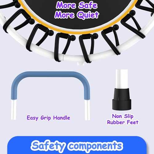 36" Kids Trampoline with Handle, Indoor Mini Trampoline for Kids, Toddlers Small Rebounder Fitness Trampoline for Indoor and Outdoor Use