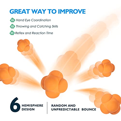 GSE Sports Reaction Balls for Field Training, Agility Trainer for Baseball - color: White, style: 3-Pack