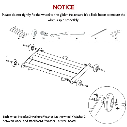Yes4All Glute Ham Glider, Exercise Wheels for Home Gym Fitness, Glute Hamstring, Booty Building