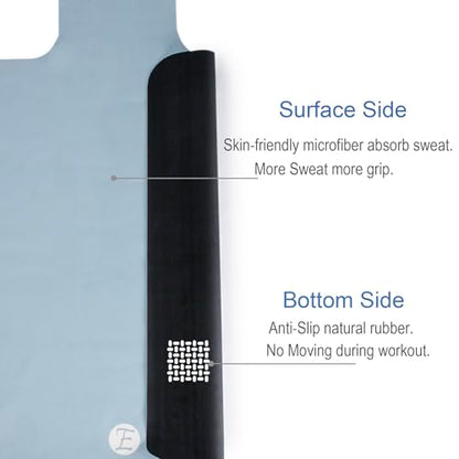 Echome Non-Slip Pilates Reformer Mat with Mesh Bag – Sweat-Wicking, Lightweight, Fits Balanced Body/Merrithew/Aeropilates (38"x22") - color: Dusty Blue