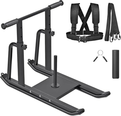 Kipika Weight Sled, Workout Sled, Fitness Strength Training Sled, Speed Training Sled for Athletic Exercise, Speed Improvement, Easily Through Obstacles, Suitable for 1" & 2" Weight Plate - color: D- Black