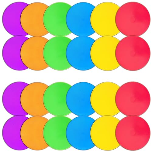 Poly Spot Markers 4 inch/9 inch Non-Slip Rubber Agility Training Markers Floor Dots Flat Field Cones for Football, Soccer, Basketball, School Exercise Drills, Dance Practice - style: 9 inch 24 Pcs (TPE)