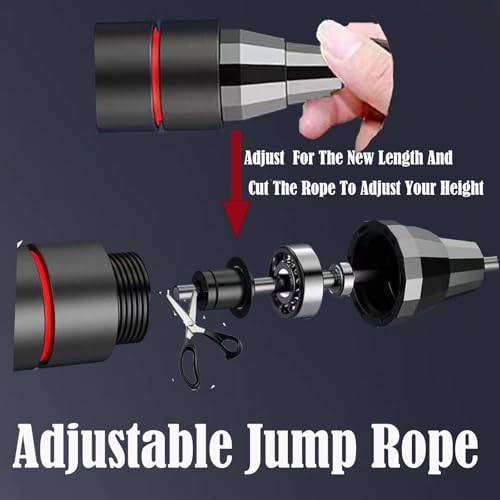 Weighted Jump Rope For Women Men, Workout Speed Jump Skipping For Kids With 2 Bearing,PVC Adjustable Jump Rope For Boxing exercise fitness professional,Black Red Athletic heavy Jump Rope