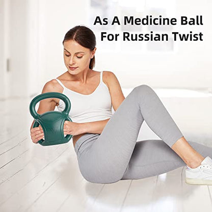 3 Handle Kettlebells Weight - Weight for Women Options 5, 10, 15 and 20 LB for Russian Twists AB Exercise, Weightlifting and Core Fitness Exercise Home Gym [Single in Sold]