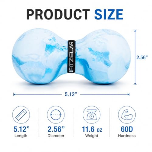 Double Lacrosse Massage Ball for Myofascial Release, Quality Certification, Massage Deep Tissue for Waist Back Feet, Trigger Point Therapy, Muscle Knots, Peanut Massage Ball for Muscle Pain