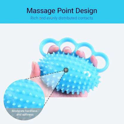 Finger Exerciser Hand Squeeze Ball for Adults, Hand Grip Strength Trainer with Nail Clippers, Pain Relief & Improve Flexibility, Hand Exercisers for Rehab, Arthritis, Carpal Tunnel