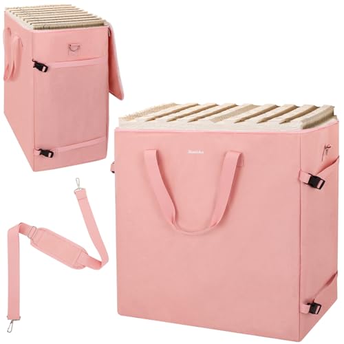 Foam Mat Storage Bag for 24" × 24" Interlocking EVA Foam Mats, Portable Carrying Case for Trade Show Foam Floor Tiles, Puzzle Exercise Mats, Gym Flooring & Play Areas, Pink (Bag Only)