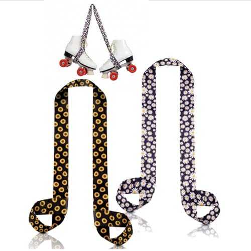 Skylety 2 Pcs Roller Skate Leash Adjustable Stretching Skate Boot Shoulder Strap Carrier for Child Women Men Skating - style: Bouquet Style