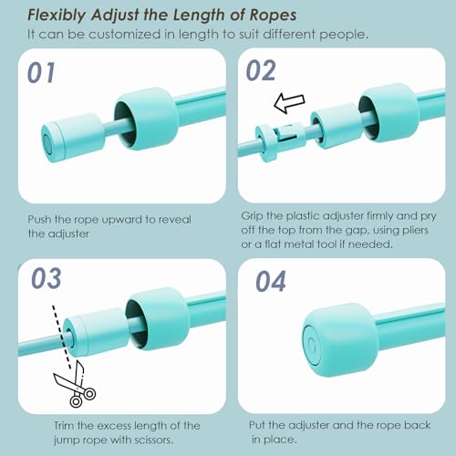 2 Pack Jump Rope for Fitness, Speed Rope Skipping Rope for Men and Women, Jumping Rope for Workout, Tangle-Free PVC Long Jump Rope Set, Adjustable Exercise Jumping Rope Boxing for Adult