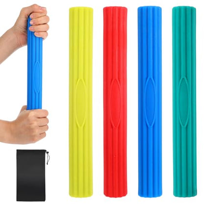 4PCS Flex Therapy Bars, Tennis Elbow Therapy Bar, Physical Resistance Bar for Golfers Elbow Tendinitis Wrist Forearms Pain Relieve, Twist Bars Hand Strengthening Devices to Improve Grip