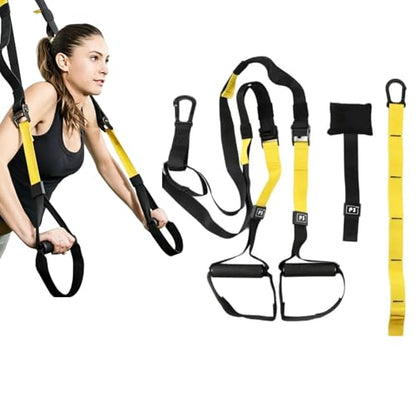 Home Suspension Straps Training Kit, Resistance Trainer Exercise Straps with Handles,Portable Gym Workout, For Strength Training, Full Body Exercise Equipment