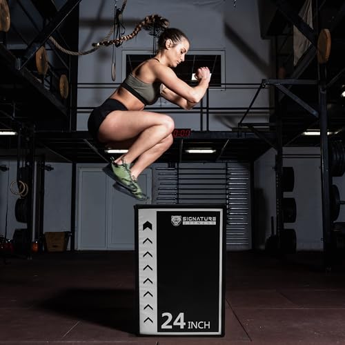 Fitvids Plyo Box, 3-in-1 Foam Plyometric Jump Box, 16”x20”x24” Box Jump for for Home Gym Training Fitness Workout Exercise