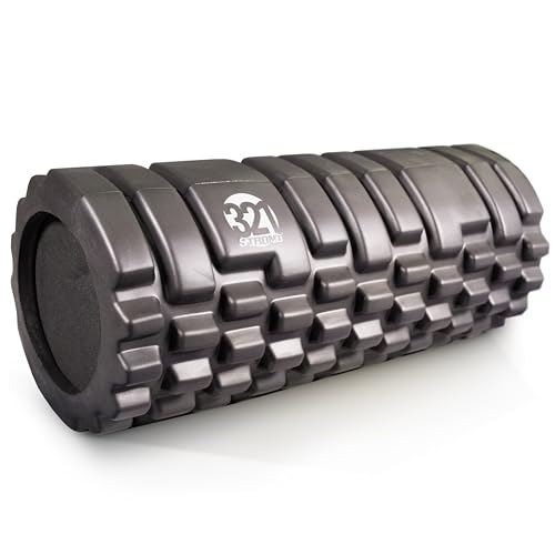321 Strong Foam Roller - Medium Density Deep Tissue Massager for Muscle Massage and Myofascial Trigger Point Release, with 4K eBook - color: Black