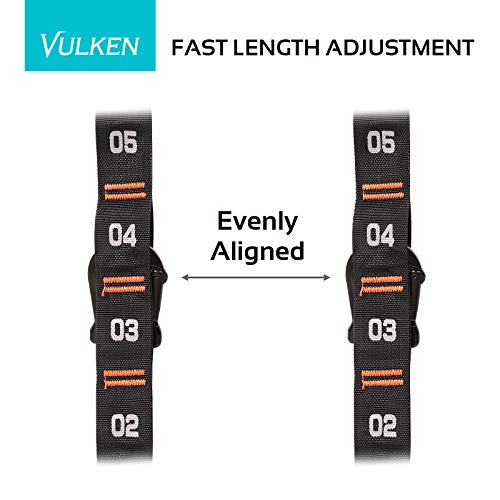 Adjustable Numbered Straps for Gymnastic Rings Carabiners Quick Hook System Easy to Set Up One Pair Strap Only