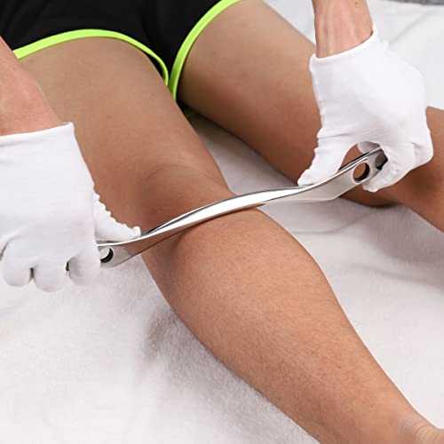 Gua Sha Scraping Massage Tool, IASTM Tools, Long Bar Tool for Large Muscles, Great Soft Tissue Mobilization Tool, 13.5 inch Long (B) - style: Hole Style