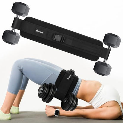 Hip Thrust Belt, Hip Thrust Belt for Dumbbells Heavy, Booty Belt for Hip Thrust with 6.5mm Thick Non-slip Padding & 400lbs Load-Bearing, Hip Thrust Band for Gym, Home Workouts, Dumbbell, Kettlebells