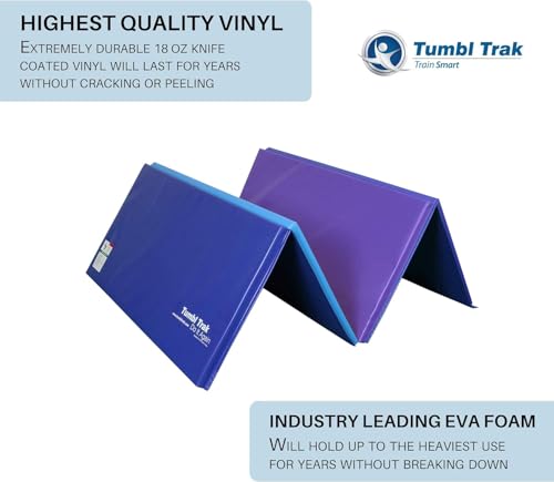 Tumbl Trak Gymnastics Folding Tumbling Panel Mat - color: Blueberry, size: 4'x6'x2"