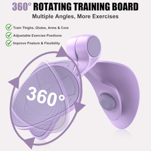 Pelvic Floor Exercise Device Available in 35 lb and 49 lb Resistance, Kegel and Inner Thigh Muscle Trainer, Home Workout Equipment for Postpartum Recovery, Women and Men, with Band - color: Purple